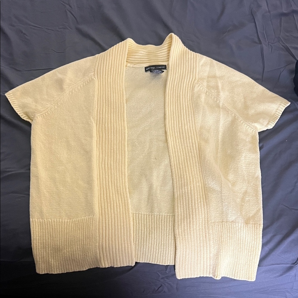 5/$10 item yellow Short Sleeve Cardigan